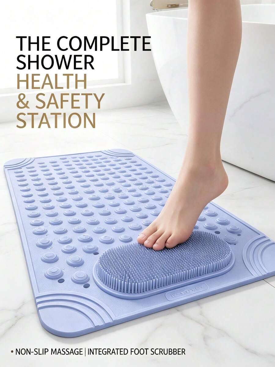 Premium Non-Slip Shower/Bathtub Mat, Thickened Rubber Bathroom Mat With Drainage Holes And Strong Suction Cups, Suitable For Dry And Wet Surfaces, Quick-Dry Design, Massage Texture, Ideal For Spa, Gym Locker Rooms And Luxury Venues - A - View 1