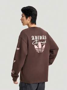 Adidas Originals Kaos Lengan Panjang Pria Ukuran M Tanpa Kerah Rajut Lengan Panjang TKR5045 - Coklat - View 2