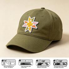 1pc Star Embroidery Heat Transfer Patch, Retro-Colored Serrated Star Sewing Sticker, Suitable For Denim Jackets, Hats, Backpacks, And Clothing Decoration - A - View 3