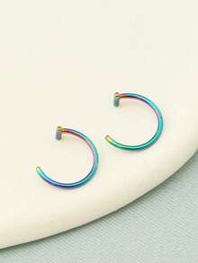 1pc Geometric Casual Hip-Hop Unique Fashion C-Shaped Lip Ring - Multicolor - View 2