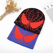 Disney Spider-Man Knit Hat | Spring/Winter Warm Hat, Spider Web Pattern & Eye Design | Soft Warm Hat, Suitable For Outdoor Sports, Running, Cycling | Unisex Casual Street Style Skull Cap Gift | Red Black Gray Blue - Knit Hat - View 8