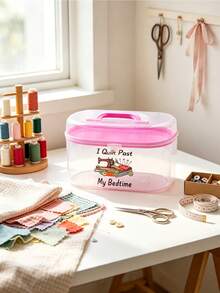 Handicraft And Sewing Tool Storage. Craft Storage Container Sewing Supplies Storage Rack Double-Wall Bucket Rotating Handle Gift Box Portable Basic Sewing Repair Kit. Sewing Tool Bag Tool Box, Sewing Box Needle Thread Tape Measure Scissors Thimble Tool Bag Tool, Suitable For Children, Adults, Travel, Home Repair (Pink). - Pink - View 5
