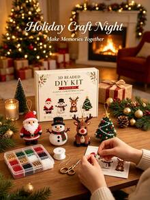 1 Set Christmas Beaded DIY Jewelry Kit, Christmas Set, Hanging Decor Craft Kit, Adult Holiday Handmade Supplies, Christmas Party Home Decor Gift, Office Decor And Accessories, Christmas Home Decor, Autumn Decor, Women's Room Decor - A - View 7