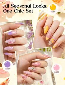 Beetles 30 Colors 10ml Each HEMA Free Spring Gel Polish Kit With Top And Base Coat, Swatch Card Soak Off UV LED Manicure - 30 Trending Year-Round Colors - 查看 7
