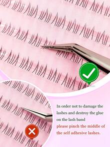 Sibeuna 120pcs Pre-Assembled Lower Eyelashes, No Glue Needed, Self-Adhesive Lower Eyelashes, Suitable For Daily Use, Essential For Makeup Beginners - C - View 5