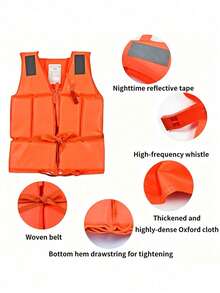 1 Professional Thickened Split-Type Life Jacket, Adult High-Buoyancy Design, Suitable For Swimming, Fishing, Boating, Flood Protection And Other Scenarios. Portable Life Jacket For Teenagers, Essential Beach Gear, Beach Accessories, Swim Rings And More. - Multicolor - View 2