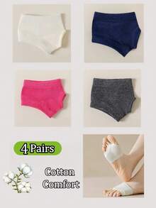 1/3/4 Pairs Bikini Cotton Split Toe Socks, Summer Thin Half-Palm Invisible Two-Toe Socks, Matching Flip-Flops - Multicolor - View 26