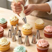 16pcs Stainless Steel Piping Tips, Multi-Size Decorating Nozzles, Professional Tools For Cake And Dessert Decoration, Reusable And Easy To Clean, Cream Flowers, Frosting Cookies, Cookies, Macarons, Meringue Making - View 5