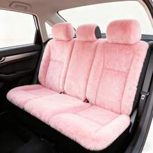 9pcs/Set 5-Seater Car Plush Seat Covers, Includes 2 Front Single Seats, Full Set Women's Pink Winter Plush Style, Universal Size, Knitted Fabric, Machine Washable, Suitable For Friends, Graduation Season, Back To School, Christmas Decor, Valentine's Day, Parents, Halloween, Thanksgiving, Birthday And New Year Personalized Gifts - Seat Covers - View 5