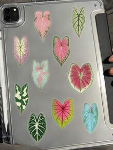 50pcs Colorful Artistic Plant Leaf Stickers PET Material For Adults Teens Sticker Enthusiasts Scrapbooking, Notebooks Laptops Phone Cases Luggage And Guitar Decorations Stickers - A - View 5