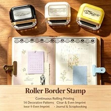 Self-Inking Roller Frame Stamp, Continuous Rolling Decorative Stamp, Vintage Pattern Stamp, Suitable For Diary, Scrapbooking, DIY Crafts - Planner Roller Series - View 4