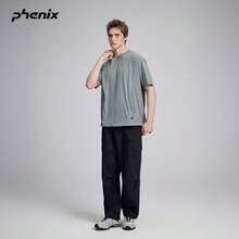 Áo thun thể thao nam Phenix ALK 2026SS mùa xuân, mặc ngoài trời, chống thấm nước, dáng rộng, vải dệt, tay ngắn, phong cách thường ngày - Xám đá xanh - Xem 2