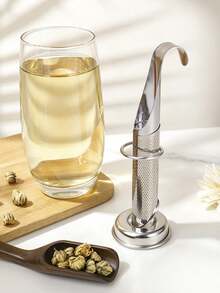 1 Set Saringan Teh Stainless Steel 304 dengan Dudukan Penyimpanan yang Sesuai, Saringan Teh Daun Lepas Gantung, Saringan Teh Jaring Halus yang Dapat Digunakan Kembali, Alat Seduh Teh Gantung Cangkir, Aksesoris Teh - MultiWarna - View 12
