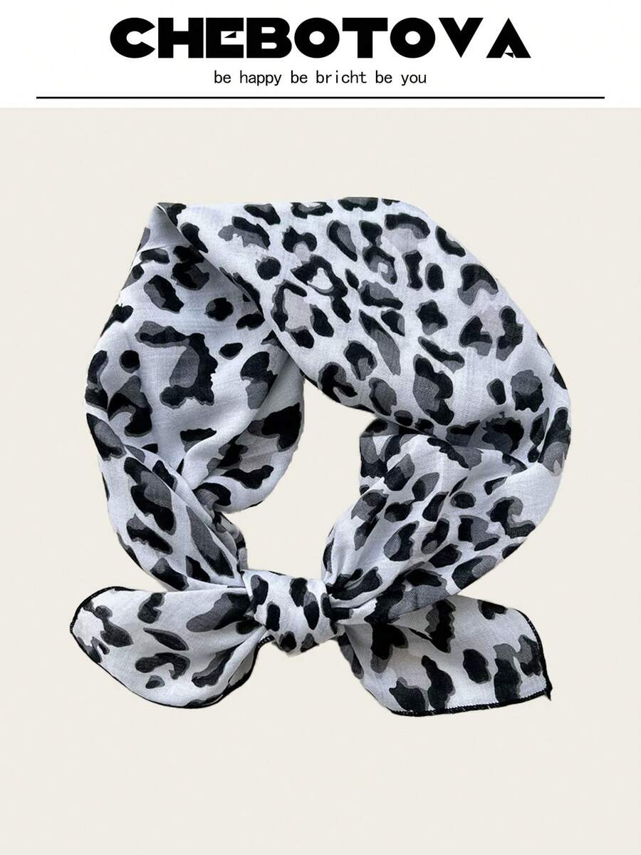 1pc 55X55CM Multicolor Polka Dot & Floral Print Square Scarf Headwrap Hairband Versatile Scarf Suitable For Daily Use - Multicolor - View 1