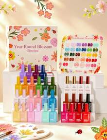 Beetles 30 Colors 10ml Each HEMA Free Spring Gel Polish Kit With Top And Base Coat, Swatch Card Soak Off UV LED Manicure - 30 Trending Year-Round Colors - 查看 1