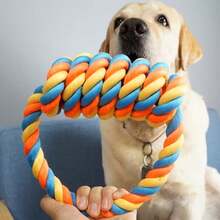 1件繩結狗玩具，適合大型犬，多色，耐用且耐咬，適合好咬的狗，重型牙齒玩具套組，適合中型至大型犬，不可摧毀的幼犬磨牙與拉扯玩具，清潔牙齒與防咬設計 - 彩色 - 查看 11