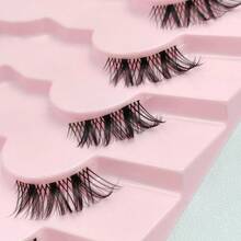 7 Pairs Thai-Style Half Lash Little Devil False Eyelashes, Full Strip Spiky Lash Texture, Clear Soft Band, Large Capacity, Camera-Friendly & Easy To Apply, For Daily Makeup & Shooting Scenarios - View 4