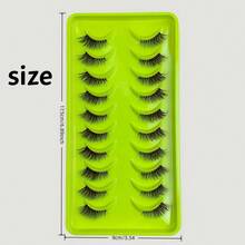10 Pairs Half Lash Fluffy Dense False Eyelashes, Cat Eye Shaped Half False Lashes, Lightweight & Comfortable, No Irritation, For Daily & Party Eye Makeup - View 3