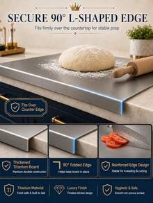 Stainless Steel Edge Cutting Board, Suitable For Kitchen, Can Cut Meat, Fruit, Vegetables, Bread And Dough (40*30cm, 30*30cm) - Multicolor - View 7