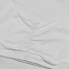 Mystra 女款休閒高彈性百褶方領長袖短版上衣與短褲兩件套，春秋新款修身優雅白色 - 白色 - 查看 6
