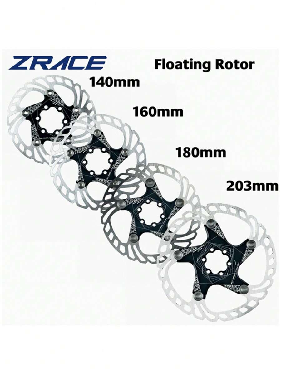ZRACE 140mm 160mm Mountain Bike Floating Disc Brake Rotor High Heat Dissipation - Silver - View 1