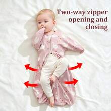 Infant Swaddle Sleeping Bag, Newborn Long Sleeve Anti-Kick Swaddle, Double Zipper Baby Printed Sleep Sack, All-Season Infant Home Swaddle, Fresh Rainbow Swan Cloud Star Multiple Patterns, Suitable For Full Month Gift, Baby Shower Gift, Baptism Gift, Christmas Newborn Gift, Soft Fabric Convenient For Nighttime Diaper Changes - Multicolor - View 6