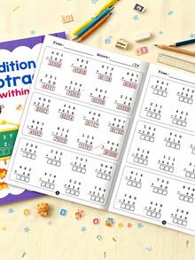 1 pieza Cuaderno de matemáticas de 3 dígitos, suma y resta hasta 1000, problemas aritméticos divertidos para estudiantes de primaria, libro de práctica cronometrada para el hogar, el aula y después de la escuela, cuaderno de matemáticas de primaria, suma y resta hasta 1000, uso educativo, cuaderno de práctica de matemáticas verticales para niños, hoja de trabajo de entrenamiento de habilidades matemáticas tempranas, adecuado para el currículo de 1er y 2do grado, incluyendo niños que aprenden aritmética matemática, hogar, aula escolar, cuaderno esencial de aritmética para la temporada de regreso a la escuela, primera opción de regalo para fiestas, Año Nuevo y cumpleaños - Multicolor - Ver 5