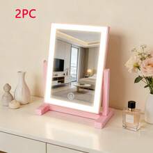 1pc LED Makeup Mirror With 3 Color Lighting Modes, Smart Touch Control And 360° Rotation. Rotatable, USB Rechargeable, Dimmable Makeup Mirror With Portable Foldable Design, Suitable For Bedroom Vanity, Dorm, Hair Salon And Travel, Ideal For Desk, Bedroom And Dressing Room, Perfect Choice For Women - Multicolor - View 18