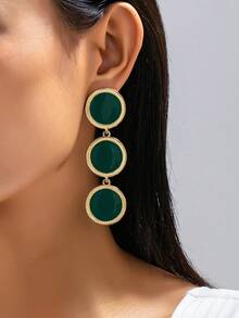 1 Pair Fashionable Oversized Oil Drop Earrings For Women - Geometric Teardrop Earrings - View 3
