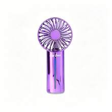 Desktop Mist Fan With Hand Sprayer, USB Rechargeable, Portable Water Cooling Fan, 3-Speed Humidifying Fan - Violet Purple - View 5
