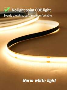 1m/2m/3m/4m/5m COB LED Strip Light, USB Interface, 5V Low Voltage Flexible Self-Adhesive Touch Switch Light Strip, Suitable For TV Backlight, Cabinet, Wardrobe, Home And Holiday Atmosphere Decoration - Touch Type - View 4