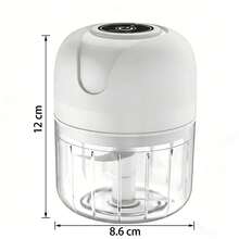 [Licuadora de alimentos]Mini Procesador de Alimentos Eléctrico Picador de Ajo de 250ml, Triturador Portátil Recargable USB para Cocina, YRQC - Blanco - Ver 1