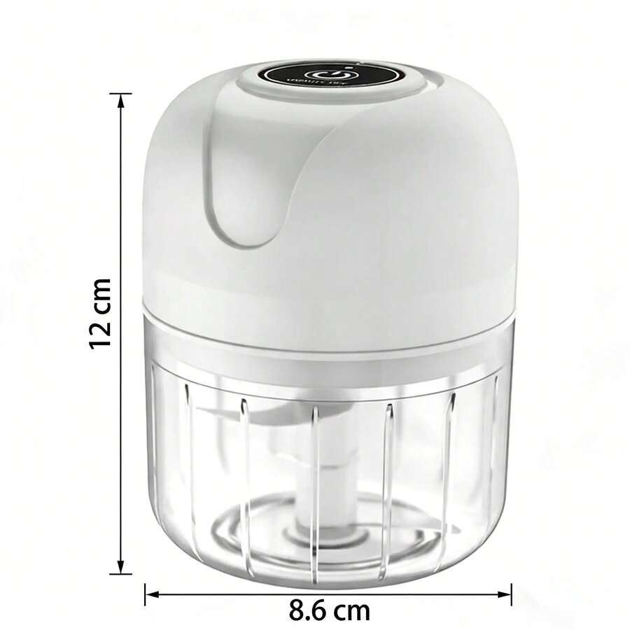 [Licuadora de alimentos]Mini Procesador de Alimentos Eléctrico Picador de Ajo de 250ml, Triturador Portátil Recargable USB para Cocina, YRQC - Blanco - Ver 1