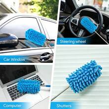 New Retractable Microfiber Duster Cleaning Brush Flexible Dust Cleaner Brush Cleaning Car Window Office Household Cleaning Tool - Car Cleaning Brush - View 5