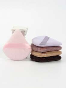 Triangle-Shaped Velvet Powder Puff 5/10/20/30/50/100pcs,Made Of Super-Soft Velvet, Designed For Contouring, Eye, And Corner, Suitable For All Skin Types. - Multicolor - View 6