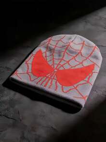 Disney Spider-Man Knit Hat | Spring/Winter Warm Hat, Spider Web Pattern & Eye Design | Soft Warm Hat, Suitable For Outdoor Sports, Running, Cycling | Unisex Casual Street Style Skull Cap Gift | Red Black Gray Blue - Knit Hat - View 4