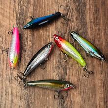 6pcs Sinking Pencil Lure Set, Laser Reflective Bionic Hard Bait, Long Cast Vibrating Sinking Freshwater Saltwater Bass & Perch Artificial Lure Combo - Multicolor - View 3