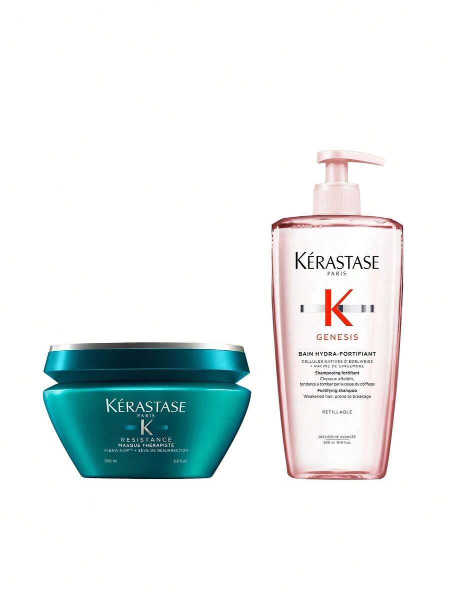 Kérastase [Bundle] Resistance Therapiste Masque Hair Mask 200 Ml + Genesis Bain Hydra-Fortifiant Shampoo 500 Ml - Resistance+Genesis - View 1