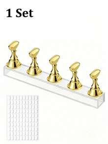 1/2pcs Nail Art Display Stand, Pointed Nail Art Holder, Nail Practice Hand, Nail Painting Tray, For Nail Art Display, Home DIY Beginner Salon Supplies - Multicolor - View 7
