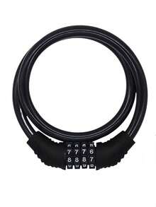 1pc Bicycle Lock Anti-Theft Lock 4-Digit Combination Lock Mountain Bike Extended Steel Cable Lock Electric Bike Lock Bicycle Lock Ring Lock - Multicolor - View 8