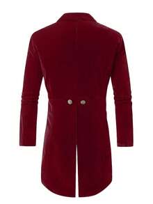 Men's Medieval Mid-Length Tailcoat - Red - View 4
