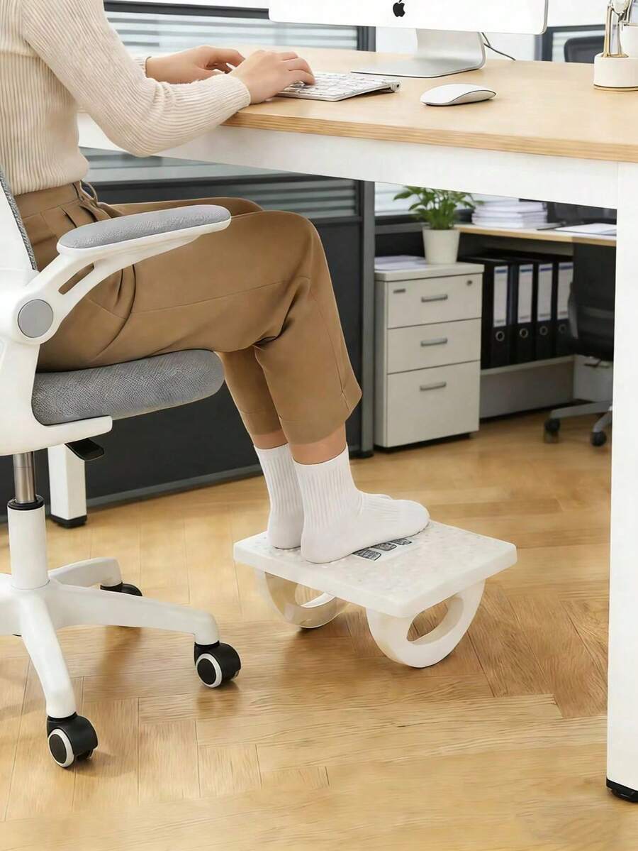 Reposapiés ergonómico para debajo del escritorio con protuberancias de masaje, altura ajustable, diseño giratorio, evita cruzar las piernas, alivia la fatiga de las piernas, tamaño grande, adecuado para oficina, sala de estar, estudio, regalo de alta calidad para jefes y amigos. - Multicolor - Ver 1