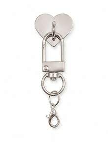 Silver Metal Heart Star Moon Keychain Clip, Swivel Lobster Clasp Key Ring Connector, DIY Bag Charm Accessory, Multi-Purpose Pendant Hook For Handmade Ornament - Multicolor - View 7