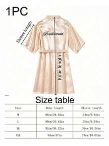 Bata de novia de satén personalizada, diseño de media manga, bata de dama de honor y novia personalizada, bata de satén personalizada, bata de dama de honor para prepararse, bata de fiesta de boda, talla M/L/XL/XXL - Multicolor - Ver 10