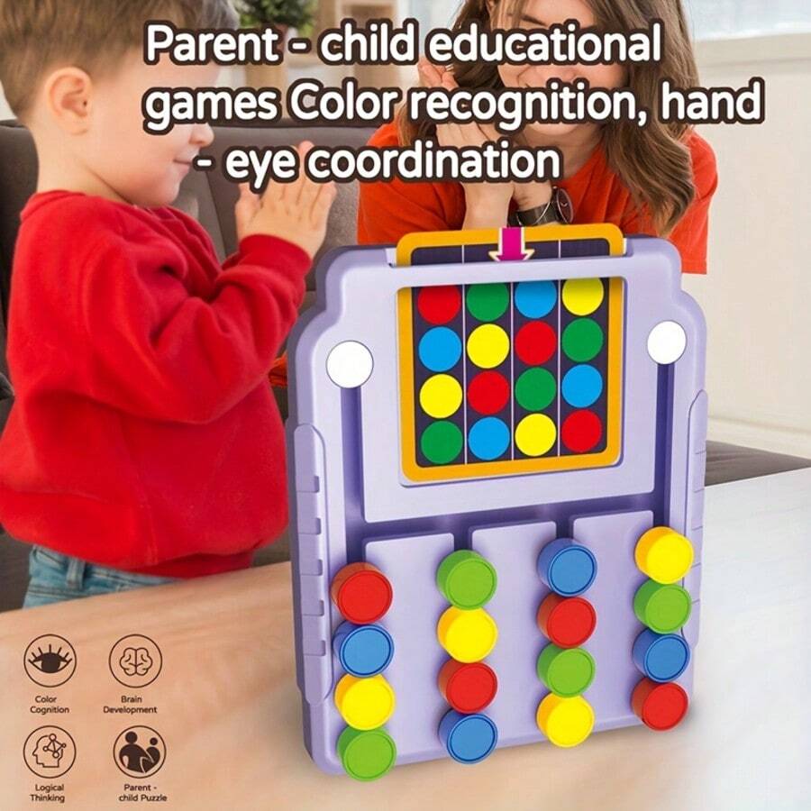 Four-Color Tic-Tac-Toe Logic Thinking Training Color Recognition Pairing Early Education Puzzle Toy For Kids - Multicolor - View 1
