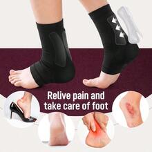 2 Pairs Padded Skate Socks Skating Socks Lace Bite Gel Pads Ankle Malleolar Sleeves Guards Front Foot Shin Achilles Tendon Heel - Black + Achilles - View 3