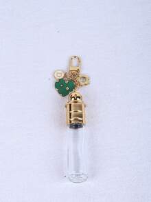 8ml Transparent Glass Bottle Keychain, Heart-Shaped Perfume Bottle, Reusable, Suitable For Bags, Keychains And Other Occasions - View 9