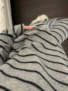 Women's Autumn/Winter Brushed Fleece Fashion Pajamas, Premium Warm Thickened Loungewear - Grey - View 4