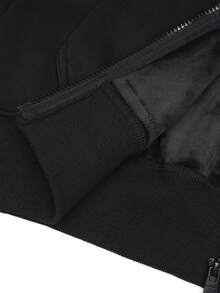 niepce Men's Japanese Streetwear Fleece Sweatshirt Embroidered Zip Up Hoodie - Black Dragon - View 10
