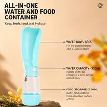 Personalized Custom Pet Water Bottle & Snack Storage 2-In-1 Small Gift, Fashionable & Portable, Suitable For Daily Use, Durable High-Quality Foldable Flip Lid Design, Leak-Proof, 500ml Large Capacity, Solves Your Pet's Drinking Needs - Multicolor - View 6